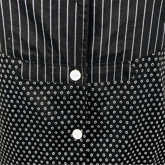 Lauren Jeans Co Black White Tuxedo Blouse - Picture 7 of 16